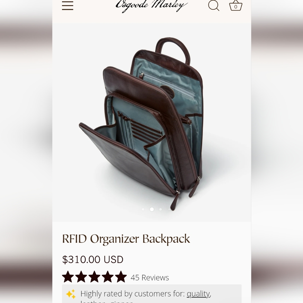 GRAY Leather Backpack - Picture 9 of 11